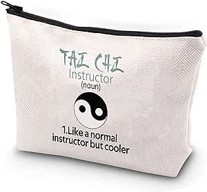 JYTAPP Tai Chi Instructor Definition Cosmetic Bag Funny Martial Art Trainer Gifts Tai Chi Yin Yang Makeup Zipper Pouch Bag For Instructors/Practitioners