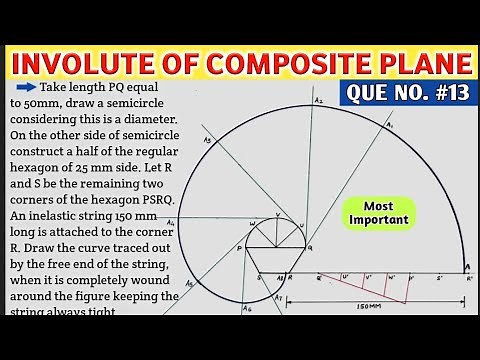 HOW TO DRAW INVOLUTE OF COMPOSITE PLANE IN ENGINEERING DRAWING AND GRAPHICS (Q.NO.13)