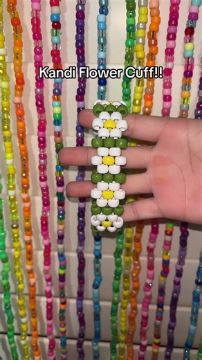 Kandi Flower Cuff!! #kandikid #kandi #flower #flowers #beads | kandi cuff
