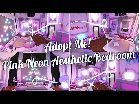 Adopt Me! Lunar House Bedroom - Pink Neon Aesthetic - Speed Build & Tour
