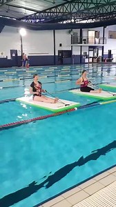 Have you tried our SplashFit or AquaCore classes yet? The challenge of working out on the board increases the demands on your core which allows you to build strength and stability to improve your posture and function. Its also really fun, especially when you get wet 😁 💦 | Oceana Aquatic & Fitness