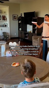 Many of you have been asking if I’ll be bringing back Dada’s Diner Hair Salon now that I’m no longer showing my kids’ faces. It’s a work in progress but I think this POV still captures the joy and fun I always strive for along with my positive parenting styles. #makebelieve #toddlerdad #diner #hairsalon #dadsofinstagram #dadlife #breakfasttime #positiveparenting #athomewithbryan | At Home With Bryan