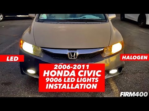 2006-2011 HONDA CIVIC 9006 LED HEADLIGHT BULB UPGRADE INSTALLATION