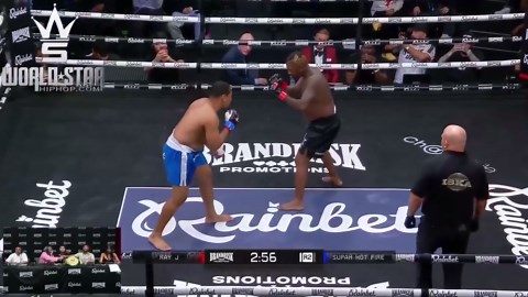 Ray J Gets Knocked Out Cold By Supah Hot Fire During Their MMA Debut At Adin Ross' Brand Risk Event... He Might Not Be A Rapper But He Definitely Has