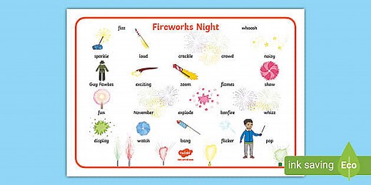 Fireworks Night Word Mat