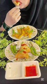 🇵🇰Pakistani Crispy Samosa & Fries ASMR🍟#asmr#shorts#ytshortsvideo#ytshortsviral #food