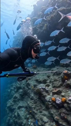 Epic Underwater Spearfishing Hunt! 🌊 #Shorts