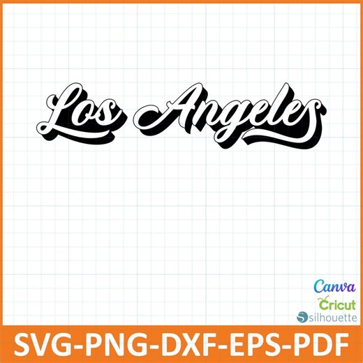 Los Angeles SVG PNG, Retro Los Angeles Shirt Design, 3D Shadow Wavy Script, Varsity City Font, Trendy California Digital Download SVG - Etsy