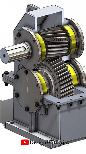 "Double Helical Gearbox Design 🔥🥶🥶 | Powerful Machine Mechanism Explained!"#shorts #shortsviral