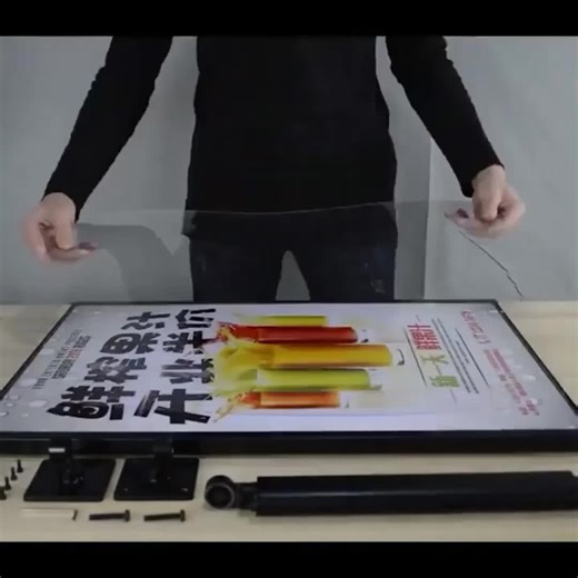 LED Backlit Light Box Aluminum Alloy Frame Magnetic Indoor Advertising Display Menu Board Hanging Installation Weatherproof