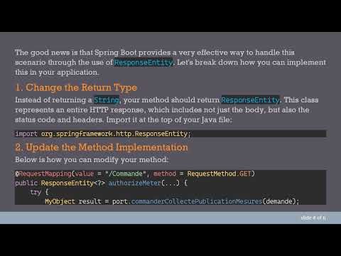 How to Return a JSON Object on Success and a JSON Error Object on Failure in Spring Boot