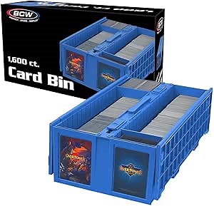 BCW Collectible Card Bin – (Single, Blue) | Holds up to 1600 Cards | Plastic Storage Box for Pokémon, MTG & Sports Cards