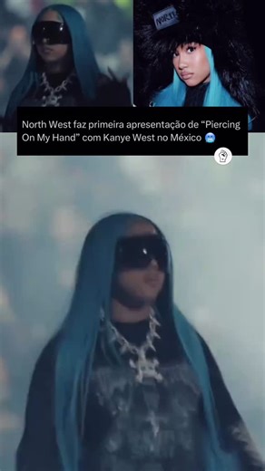 RAP FORTE on Instagram: "North West fez sua estreia ao vivo ao lado de Kanye West durante um show realizado no México. A apresentação marcou a primeira performance pública da faixa “Piercing On My Hand”, apresentada para um público estimado em 40 mil pessoas. O momento também marca a primeira vez que North participou de um espetáculo de grande porte ao lado do pai, diferentemente de aparições anteriores. A performance representa um novo passo na presença artística da jovem no palco. Estamos assi