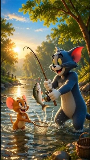 Tom and Jerry Fishing🎣 Together 🐠🐋🐟#tomandjerry #animation #cartoon