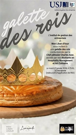 Mon Liban d’Azur | Troisième édition de la traditionnelle galette des rois confectionnée par le chef pâtissier Charles Azar 📅 mardi 27 janvier 2026 🕦 à... | Instagram
