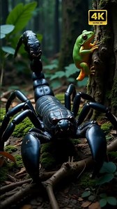 Giant Scorpion vs Emerald Frog! Jungle Predator Unveiled! #ScorpionAdventures
