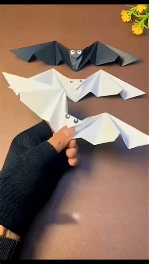 How To Make Flying Paper Bat 🦇 At Home #origami #diy #shorts