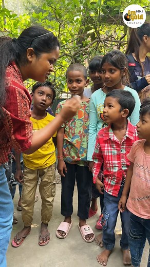 9.5K views · 103 reactions | Akashvani Kolkata’s FM Bengali Section (107 FM Rainbow & 100.1 FM Gold) celebrated #ChildrensDay with underprivileged kids at Shovabazar Ganga Ghat, distributing food, notebooks, pencils and colours — a small effort to bring big smiles. | 100.1 FM Gold Kolkata | Facebook