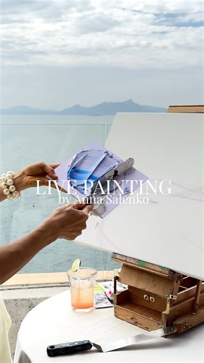 Anna Salenko on Instagram: "My most textured live painting the latest one from this weekend’s trip in China. I packed everything, crossed the border, painted in the hotel, and came back to the studio for the final details. A perfect memory on my canvas Stay with me for more painting events and my studio work (where I create large canvases). #art #livepainting #asalenkotechnique"