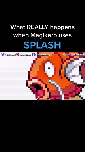 What happens when magikarp uses splash #magikarp #pokemon #funny #comedy #art #animation #gamingclips #myfavoritegame #anime #spriteanimation #parody