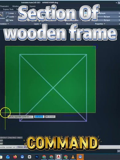 How to Draw Wood Frame Section in AutoCAD Fast! 🔥 #Shorts