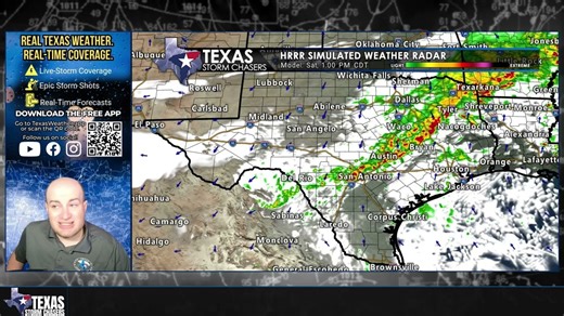 Storms Sweep South Across Texas Today | Heavy Rain, Lightning, and Falling Temps