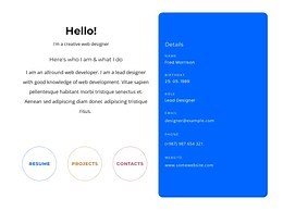 Hello block with contacts - Landing Page by Nicepage