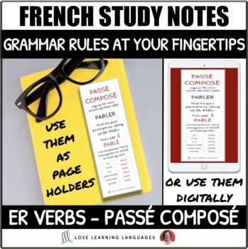 French Regular -ER Verbs – Passé Composé Grammar Rules Bookmark