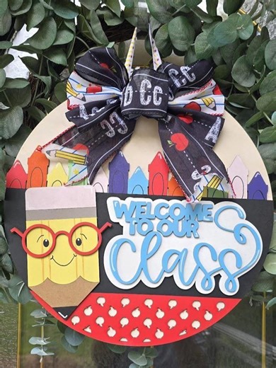 Hand Painted Teacher Classroom Door Hanger: Learn, Laugh, Grow - Etsy