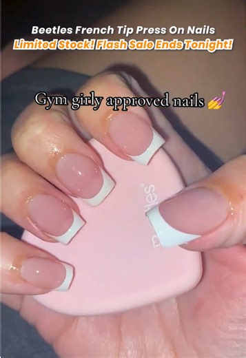 Perfect French nails in minutes 🤍 #tiktokmademebuyit #nailtips #frenchnails #pressonnails #dealdrops