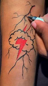 "Thunder and Cloud Tattoo Design #tattooing #viralreels #tattooing #reels #temporarytattoo #tattooart #mantattoo #artist #viral #trending #tattoo #shorts #mantattoo #inktattoo #trendingreels #viraltattoo #thunder #clouds #sky #Flash | Suraj Kumar
