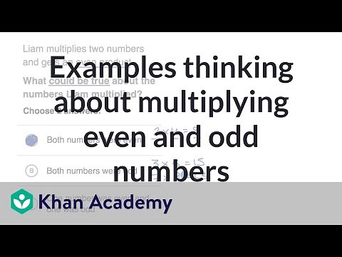 Examples thinking about multiplying even and odd numbers