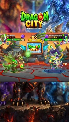 Dragon city - High Risen Nature Dragon vs Beau The Strategist Dragon#dragoncity#dragoncitygameplay