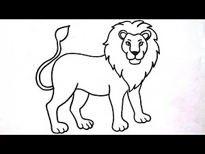 Lion drawing easy. How to draw Lion step by step drawing. Lion drawing for kids.