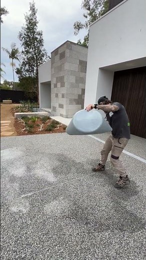Water just drains completely through in seconds on this permeable pavement driveway