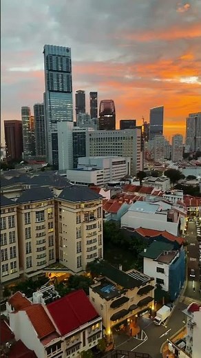 Telok Ayer sunset. Guoco tower, tallest building in Singapore. #oldies #travel #architecture #sunset