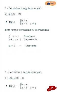 19.5 - Funções logarítmicas: crescentes ou decrescentes??