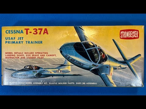 StromBecker 1957 Cessna T-37A +Aurora Versions Vintage Model Airplane Kit Review Unboxing