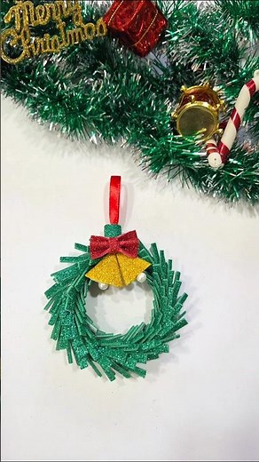 Easy Mini Christmas Wreath DIY 🎄✨ | Cute Ornament Craft