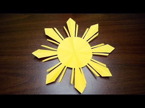 HOW TO CUT A BEAUTIFUL SUN WITHOUT A PATTERN - HOW TO MAKE A PHILIPPINE FLAG - AN EIGHT-RAY SUN