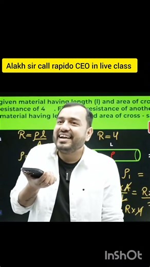 Alakh sir call rapido CEO in live class # physics wallah # yt shorts # rapido CEO # alakh sir # Pw