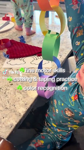 Rainbow Paper Chain Craft for St. Patrick's Day