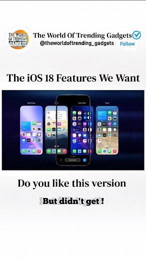 The World Of Trending Gadgets on Instagram: "The iOS 18 Features We want ! But didn't get . Do you like this version of iOS 18. #appleuser #techreels #appleuser #ios #ios18 #features #iphoneuser #iphone #trendingtech #timcook #techreel #flagship #software"