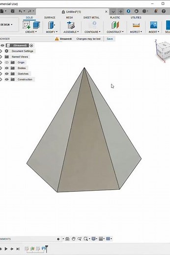 Fusion 360 for Beginner | "Hexagonal Pyramid" | Basic Shapes in Fusion 360