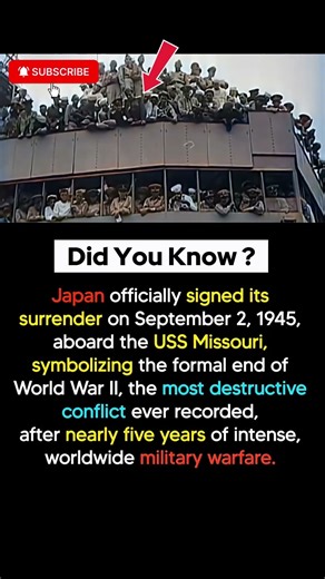 Japan’s Official Surrender in 1945 That Ended World War II #shorts