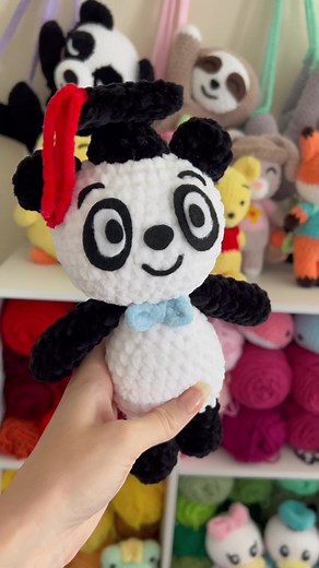 dr. panda plush 🐼💙 #crochet #plush #panda