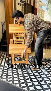 Teakwood Folding Table Set | Space Saving Balcony Furniture India❤️✨