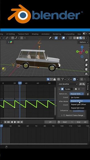 How to cycle an animation in Blender? Blender loop animation timeline