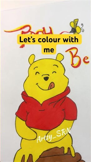 Little pooh drawing 🍯🐻.. #art #drawing #shorts #pooh #artwork #brushpen