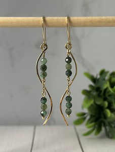 African Emerald Dangle Earrings: 14K Gold Filled Jewelry - Etsy